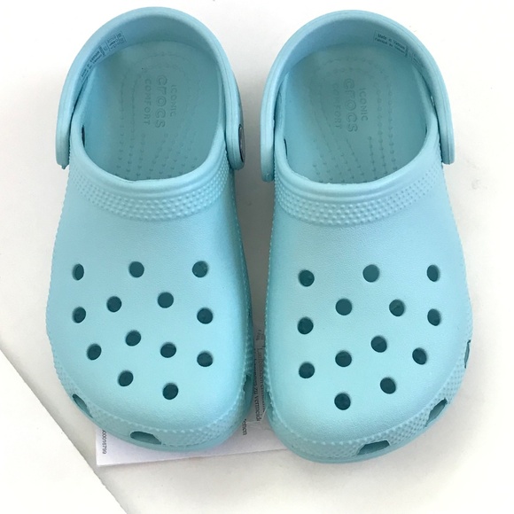 CROCS Kids’ Classic Clog Kids Size C11 Unisex Slip On Mules Clogs Artic Blue NWT - Picture 2 of 16